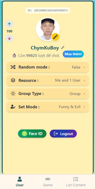 1. Tab User screenshot mobile